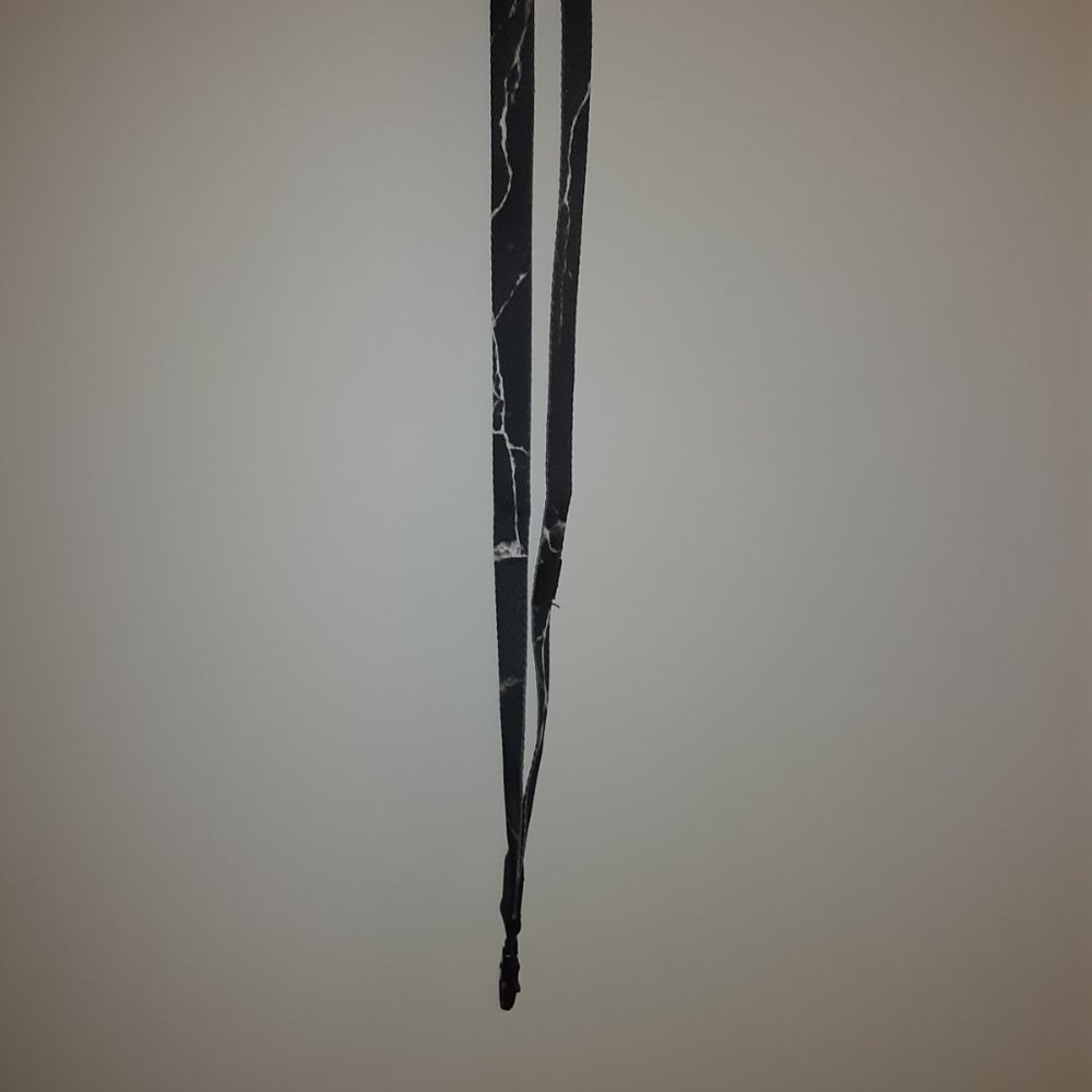 Unisex Black & White Marble Design Lanyard w/ Sunglasses Holder